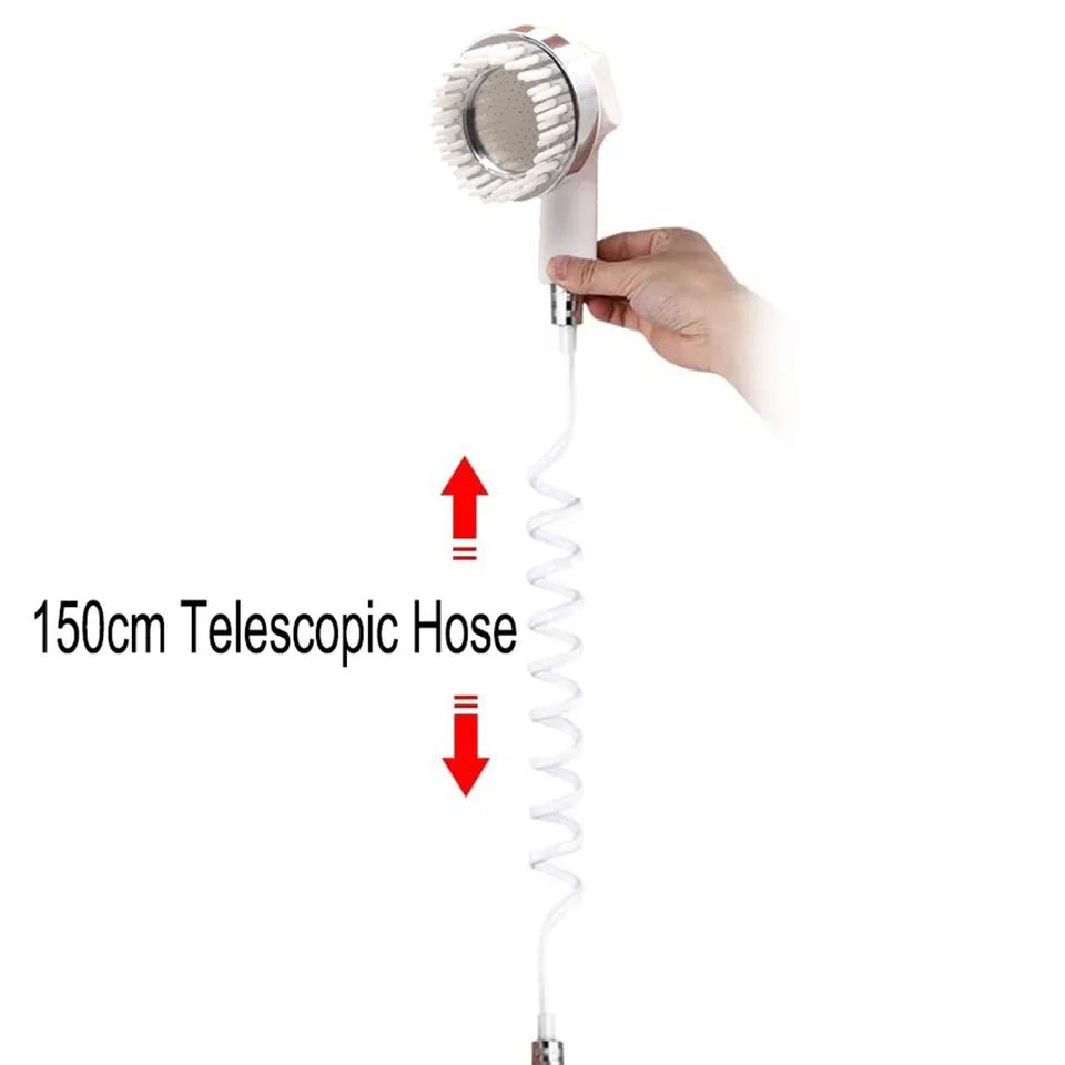 MGTU Hand Shower Sink Hose Sprayer With Massage Brush - White