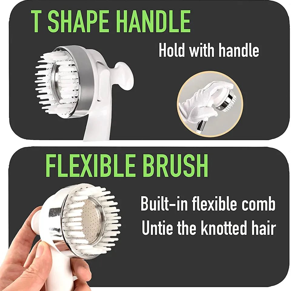 MGTU Hand Shower Sink Hose Sprayer With Massage Brush - White