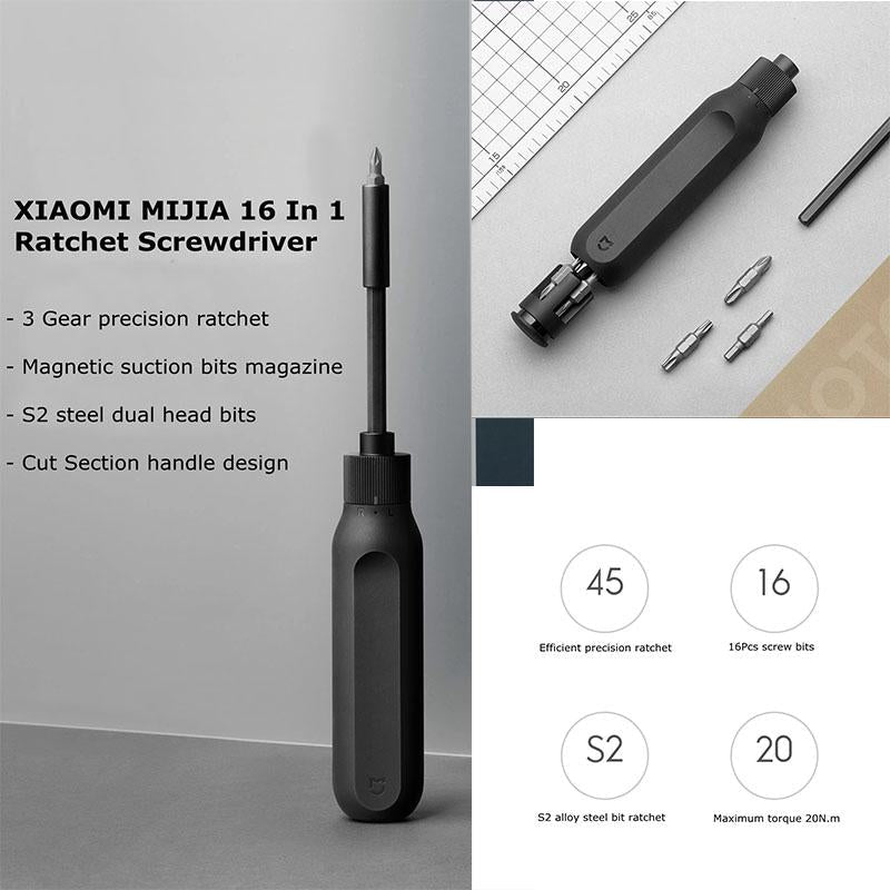 MI 16-in-1 Ratchet Screwdriver BHR4779GL - Black