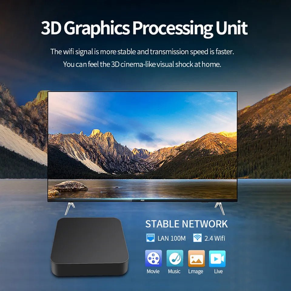 MXQ Pro 4K Android 11.1 Internet Multimedia TV Box - Black