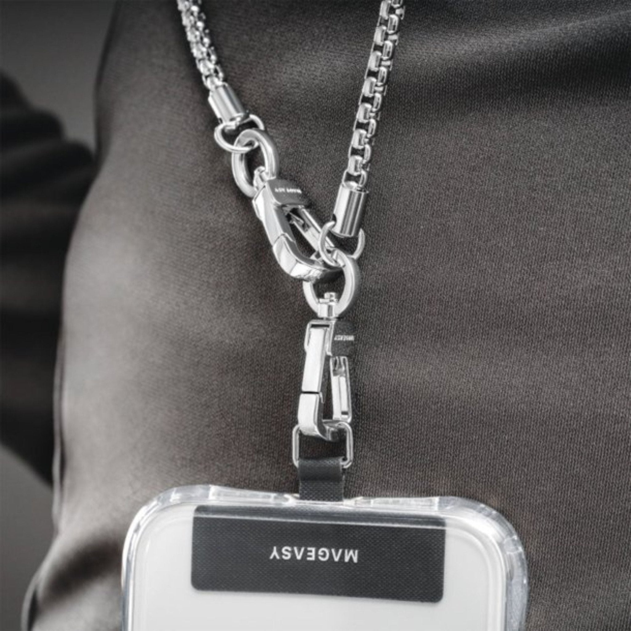 MagEasy Metal Chain Strap with Strap Card - Silver