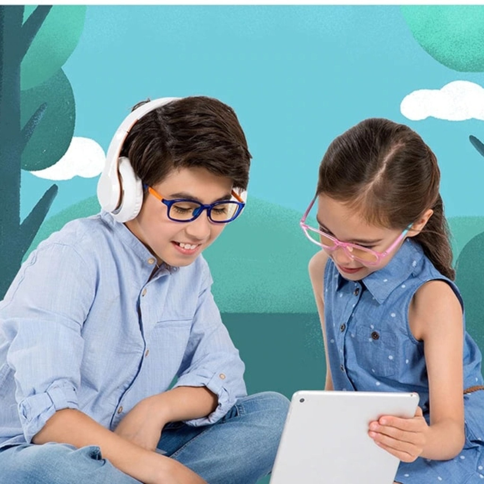 Mi Children Anti Blue Ray Protection Glasses - Blue Orange