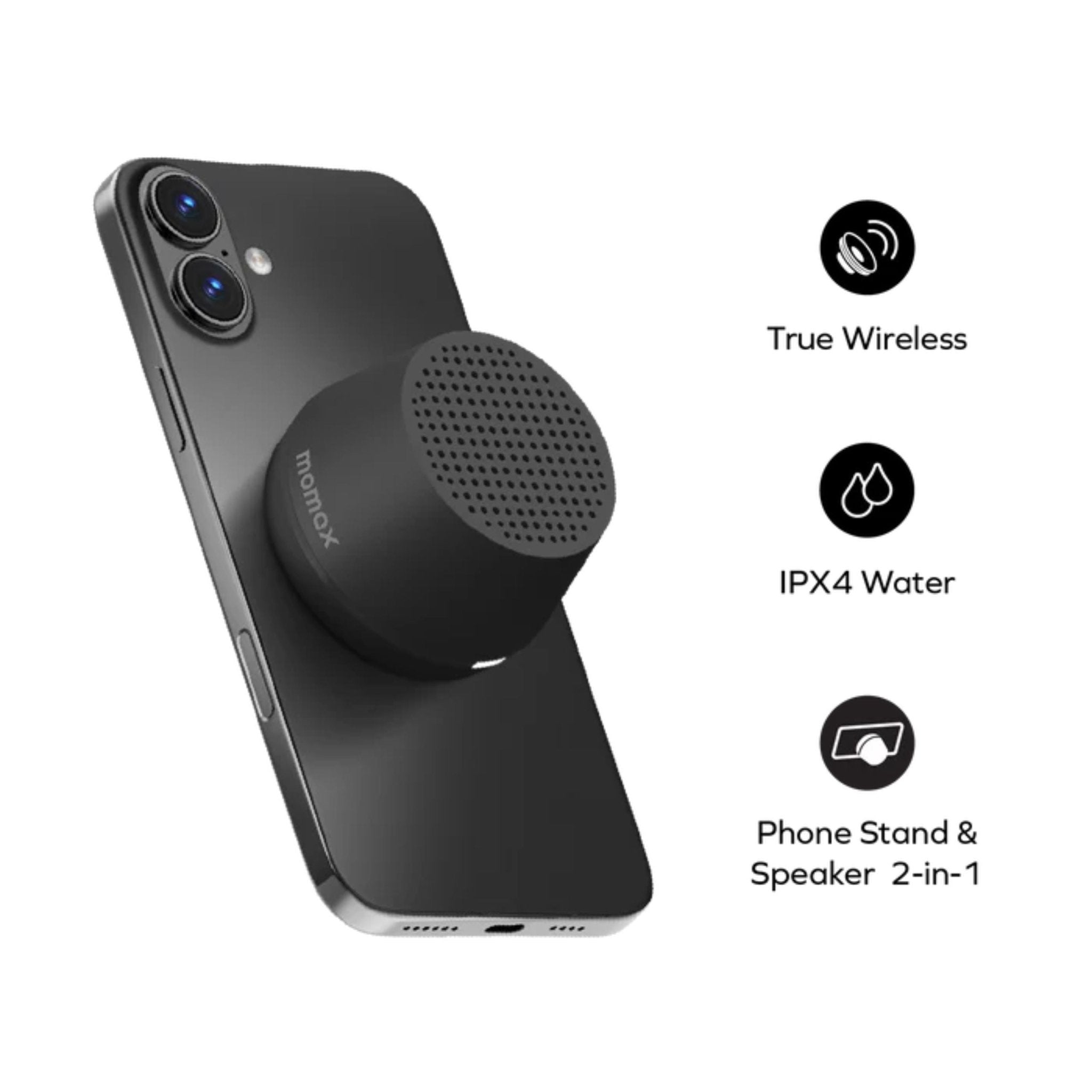 Momax 1-Vibe Go Lite Magnetic Wireless Speaker - Black