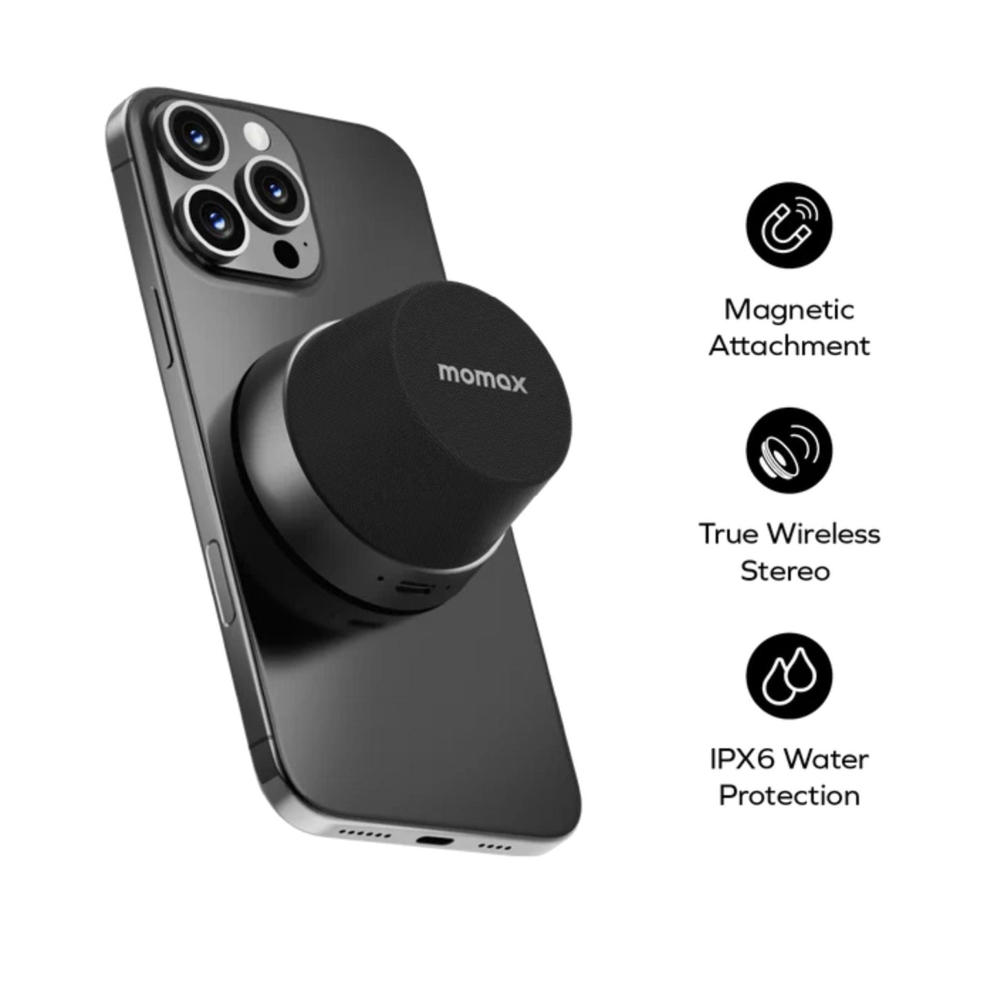 Momax 1-Vibe Go Magnetic Wireless Speaker - Orange