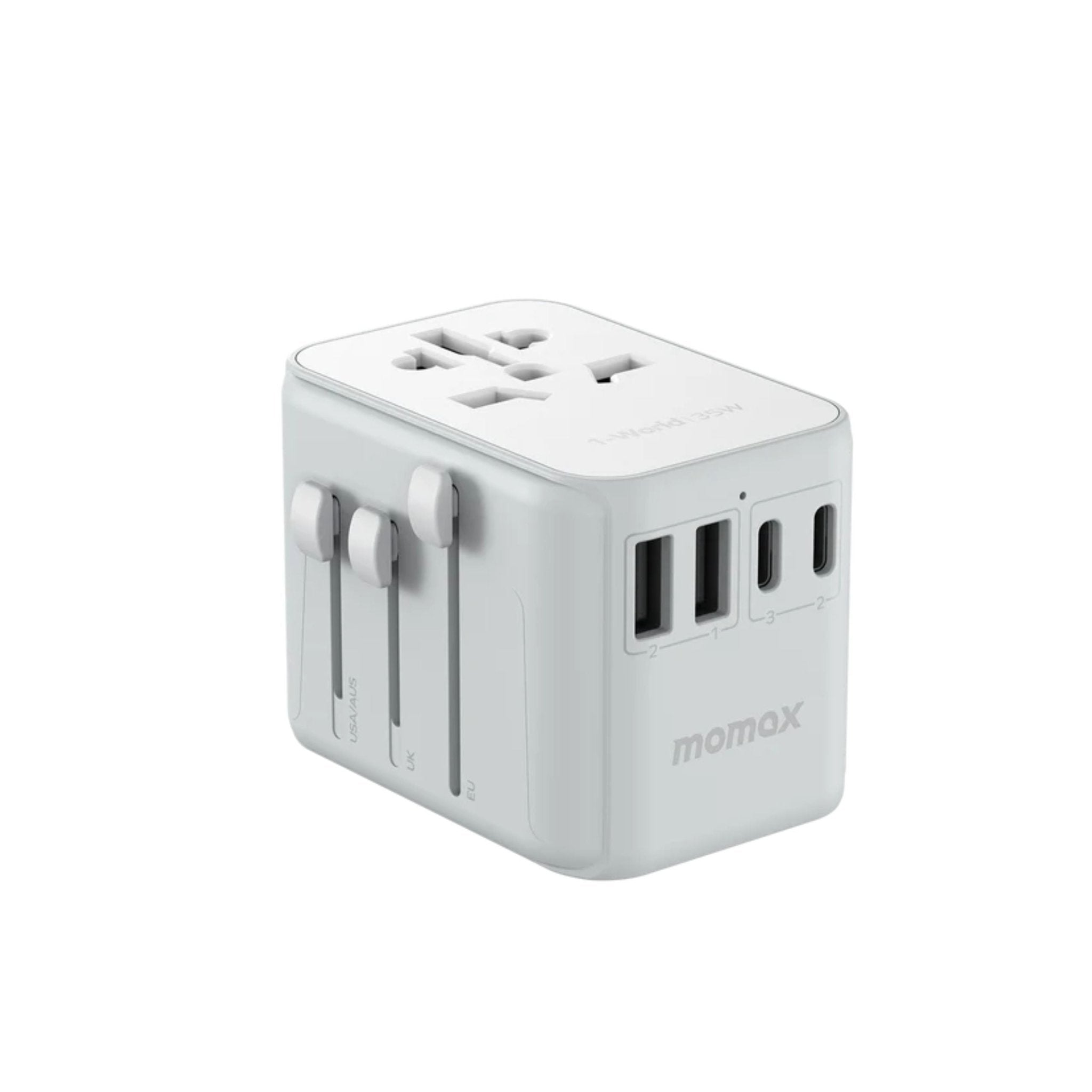 Momax 1-World PD 35W 5 Port AC Travel Fast Charging Adapter - White