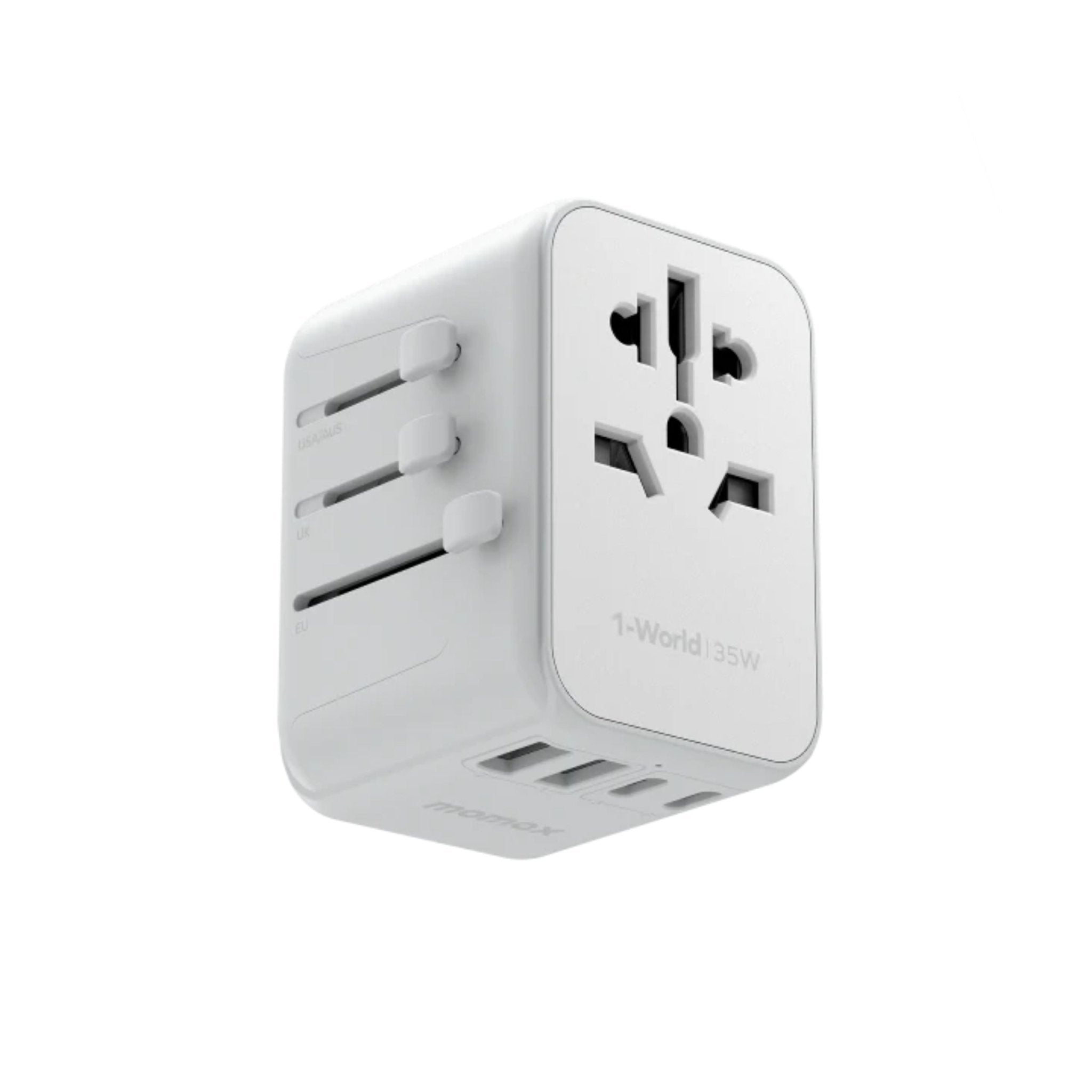 Momax 1-World PD 35W 5 Port AC Travel Fast Charging Adapter - White