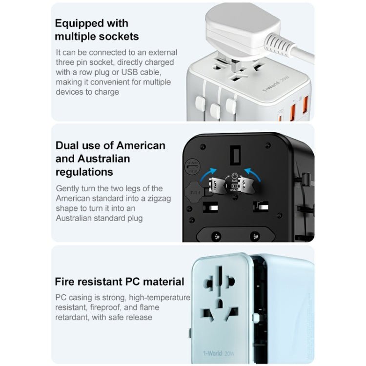 Momax 1-World PD Global Travel Fast Charging Socket 20W