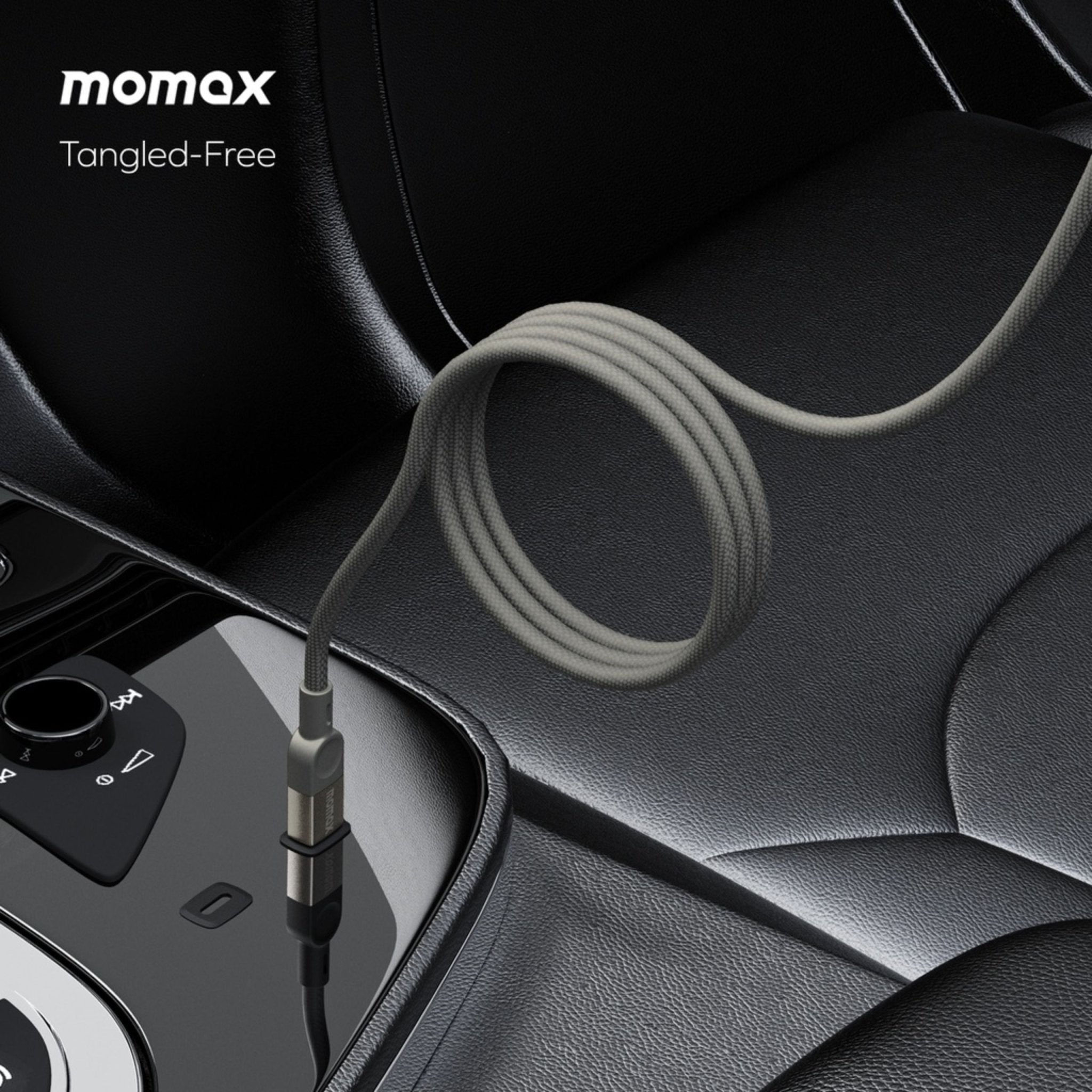 Momax Elite Mag Link 100W USB-C TO USB-C Magnetic Cable 1M - Titanium