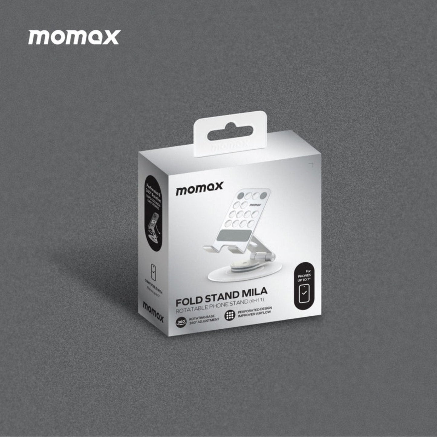 Momax Fold Stand Mila Rotatable Phone Stand - Silver
