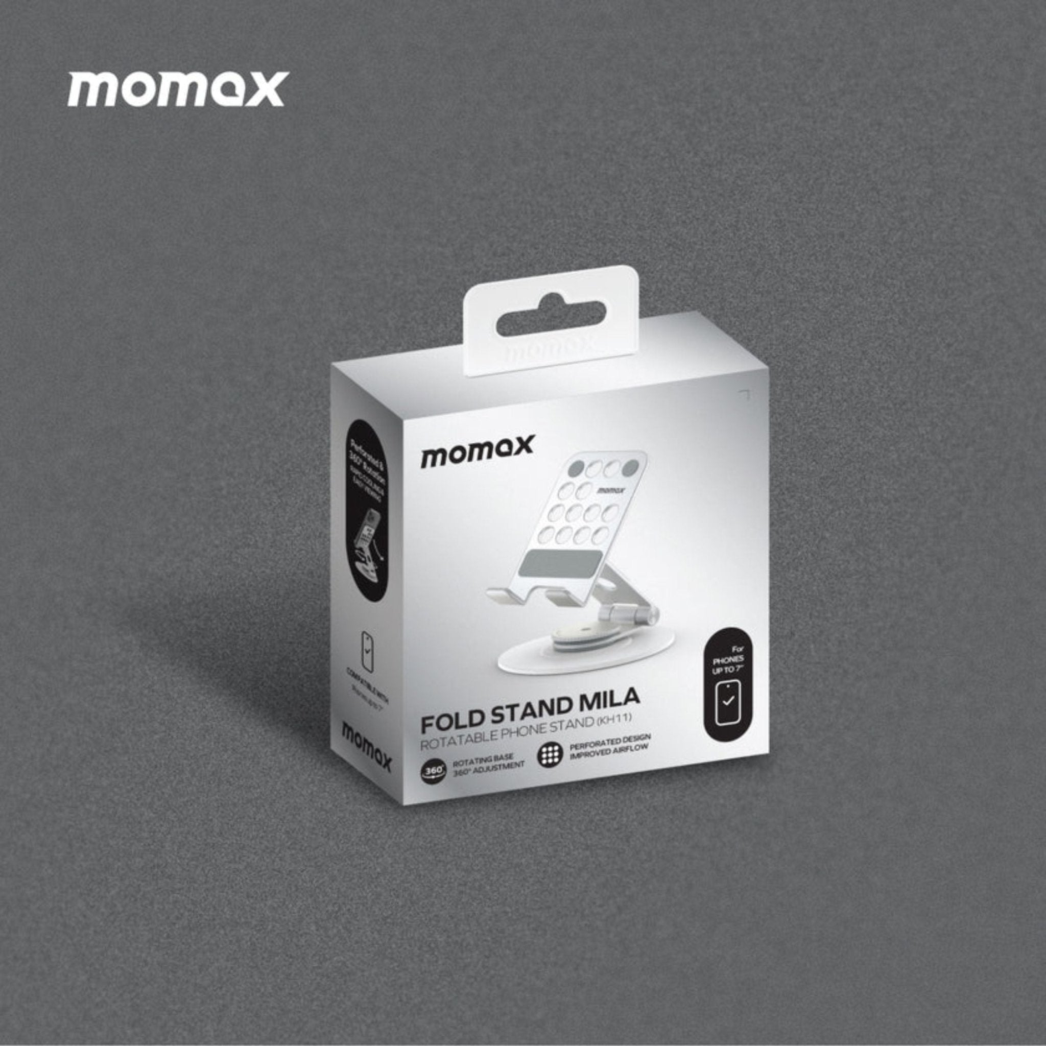 Momax Fold Stand Mila Rotatable Phone Stand - Silver