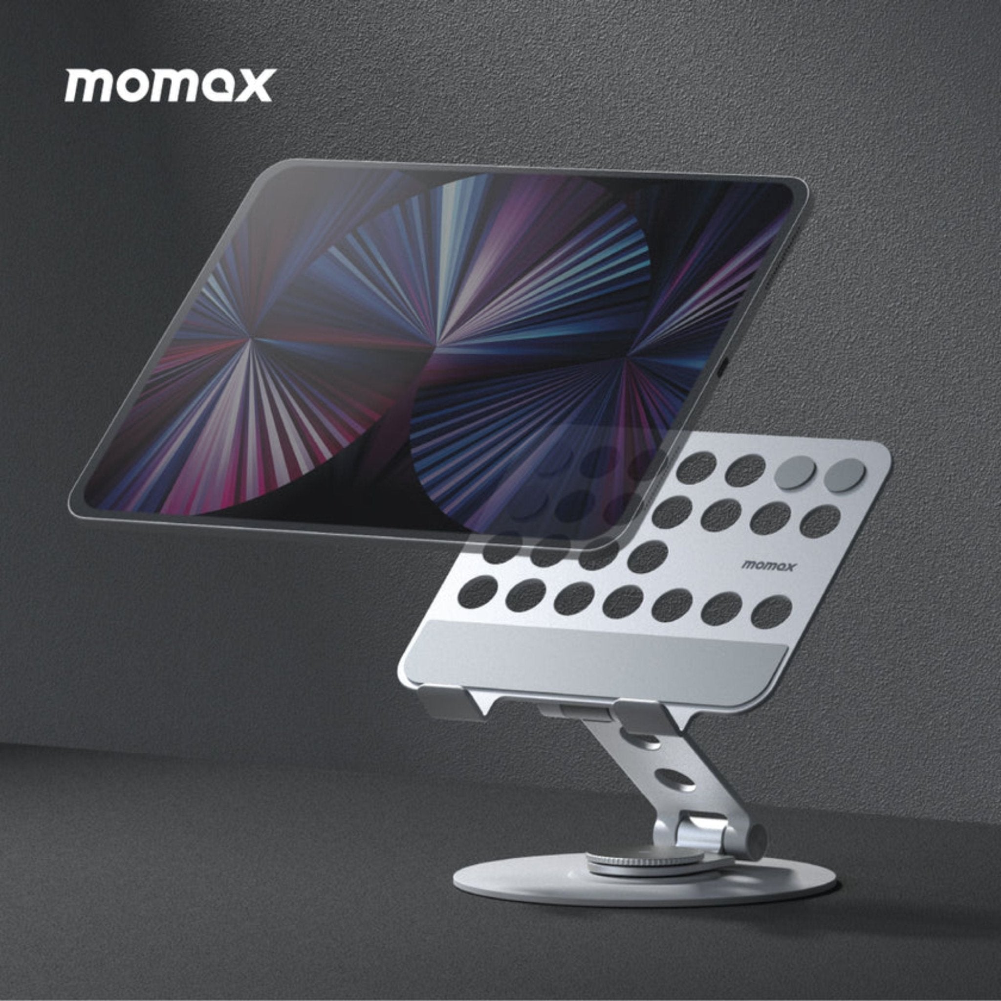 Momax Fold Stand Mila Rotatable Tablet Stand - Silver