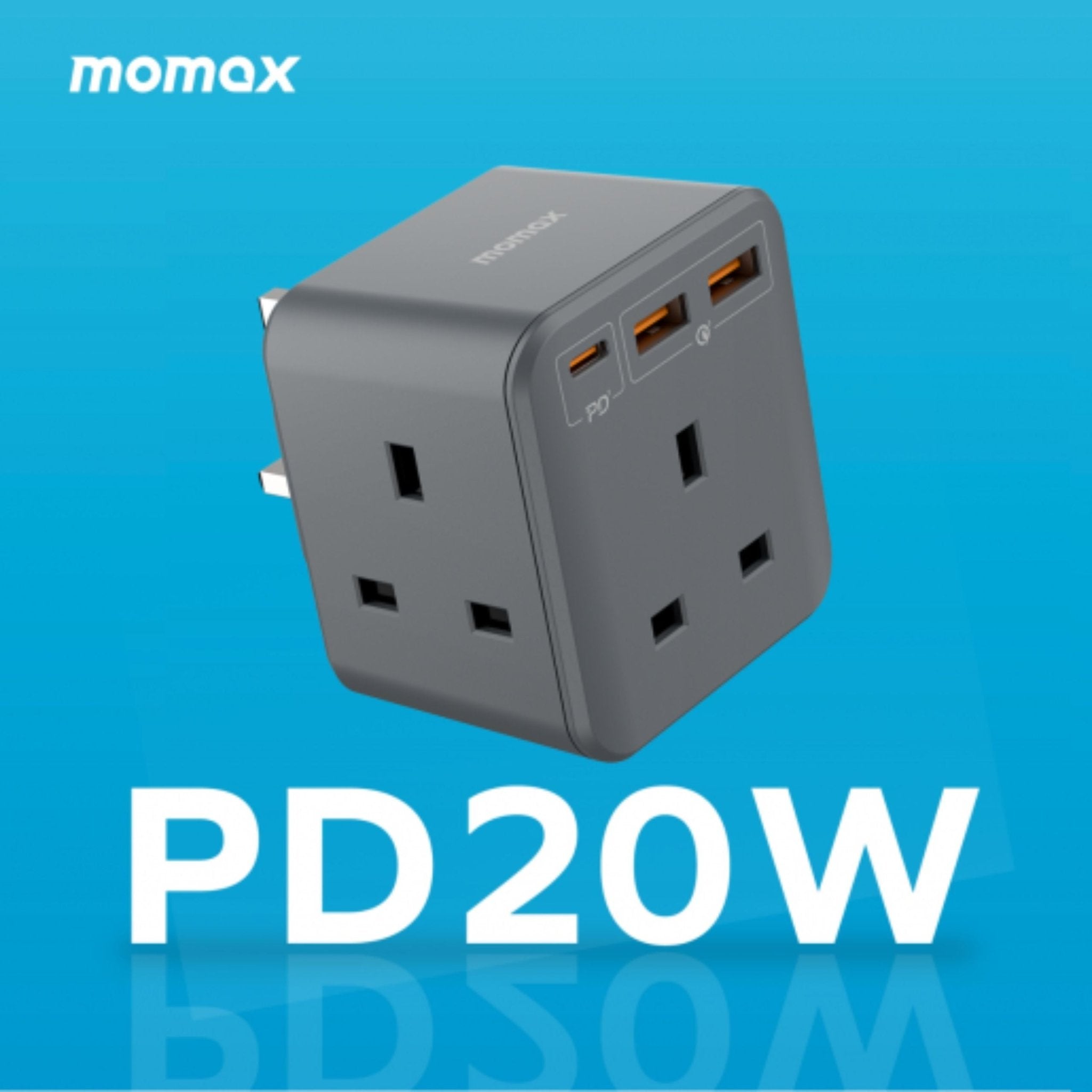 Momax Oneplug 3-Outlet Cube Extension Socket with USB