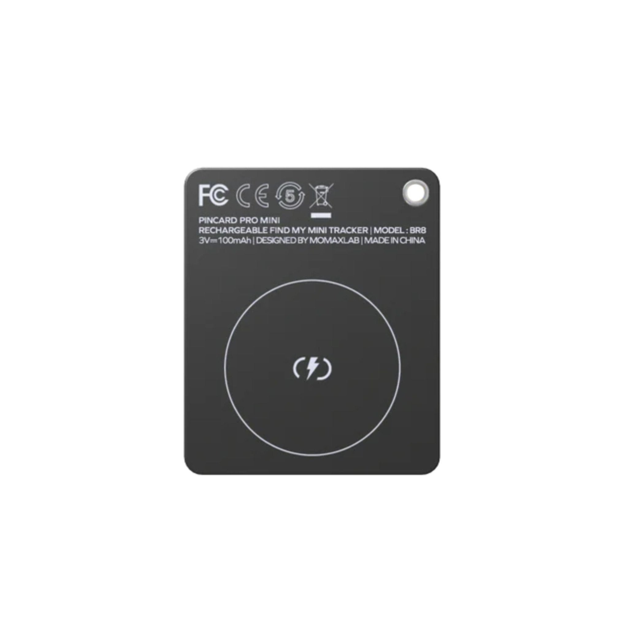 Momax Pincard Pro Mini Rechargeable Find My Tracker BR8 - Black
