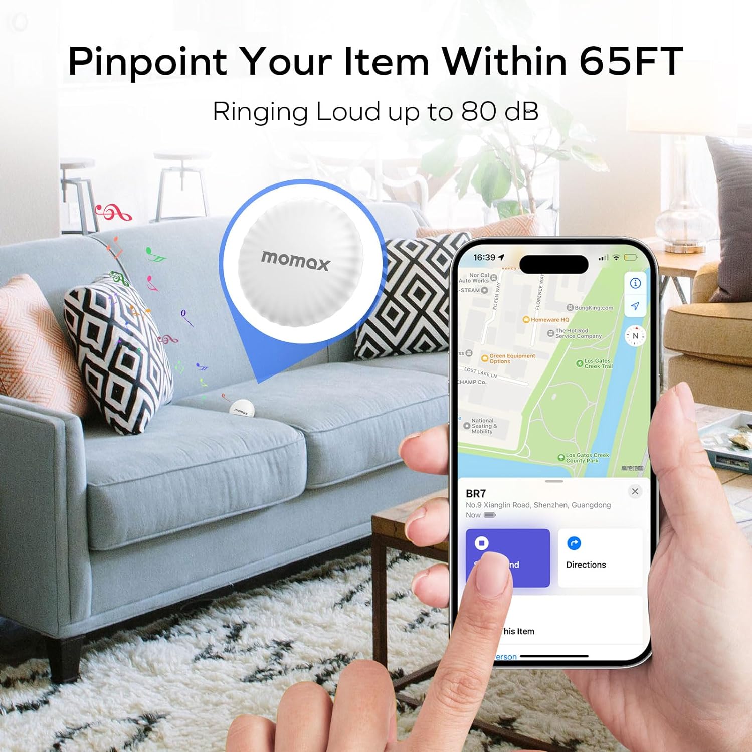 Momax Pintag Find My Tracker BR5D For iOS With Case