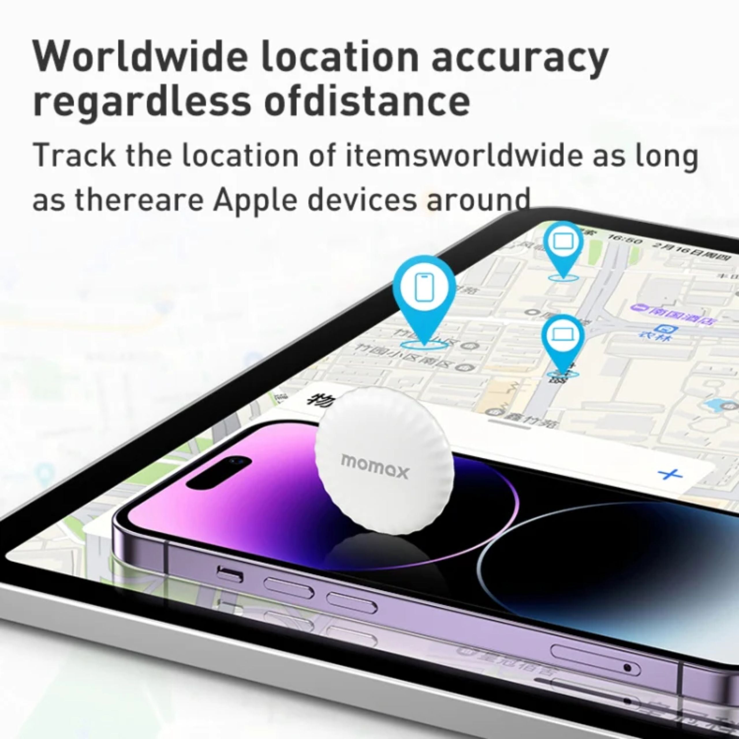 Momax Pintag Find My Tracker BR5D For iOS With Case