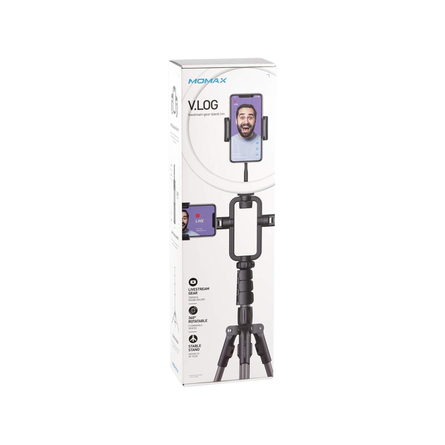 Momax V.log Livestream Ring Light 12 + Stand