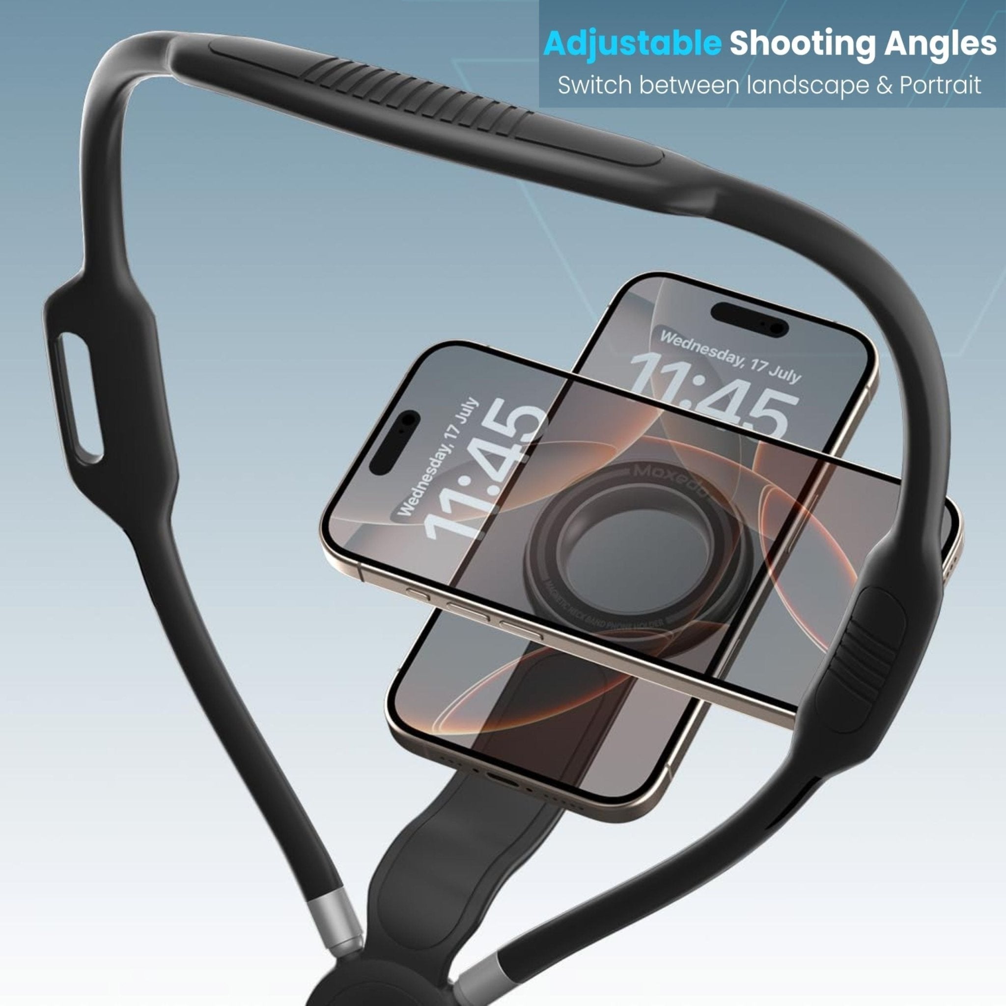 Moxedo Magnetic Neck Band Phone Holder - Black