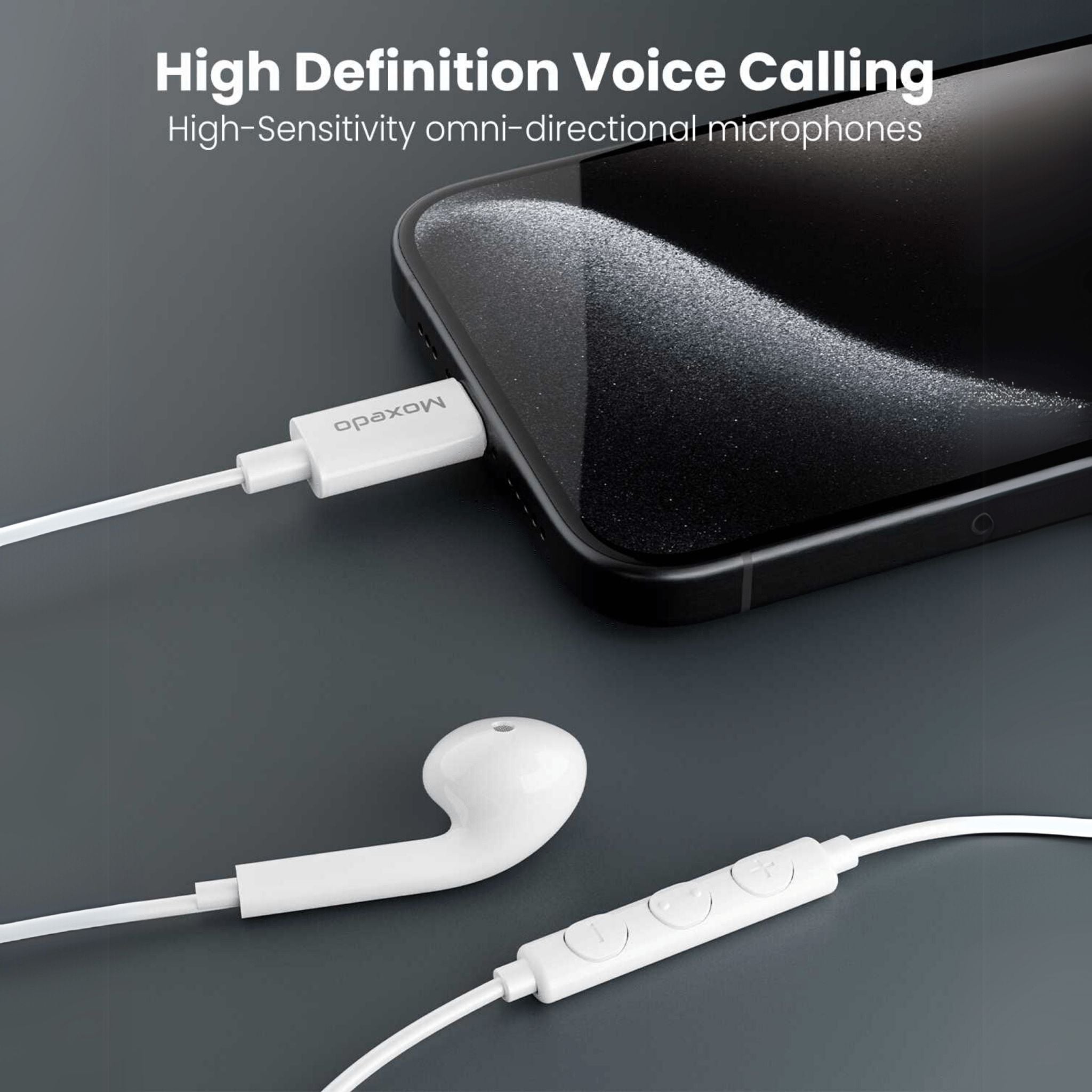 Moxedo Mono Stereo Earphones Built-in Microphone Type-C Connector