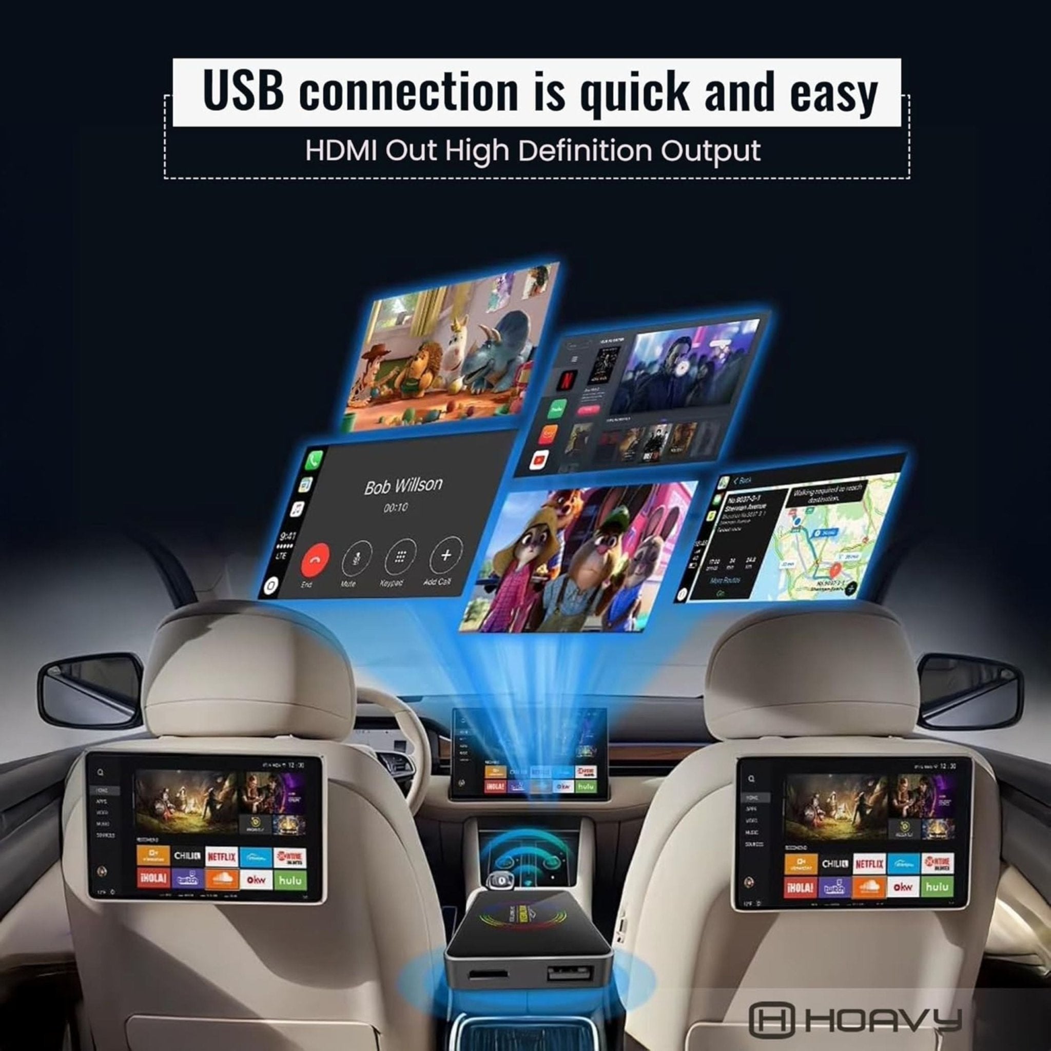 Moxedo Plug & Play Carplay AI Smart Box 4K - Black