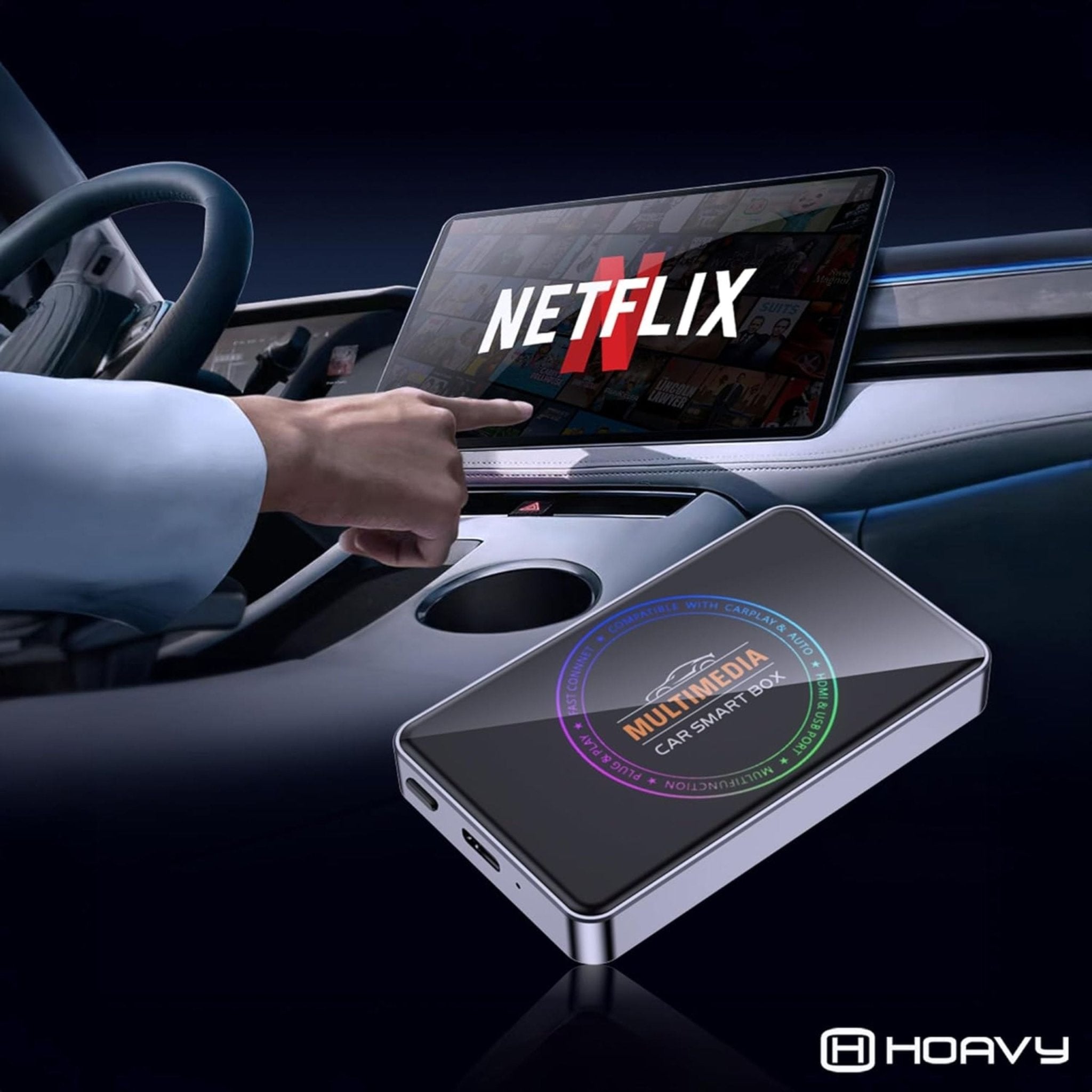 Moxedo Plug & Play Carplay AI Smart Box 4K - Black