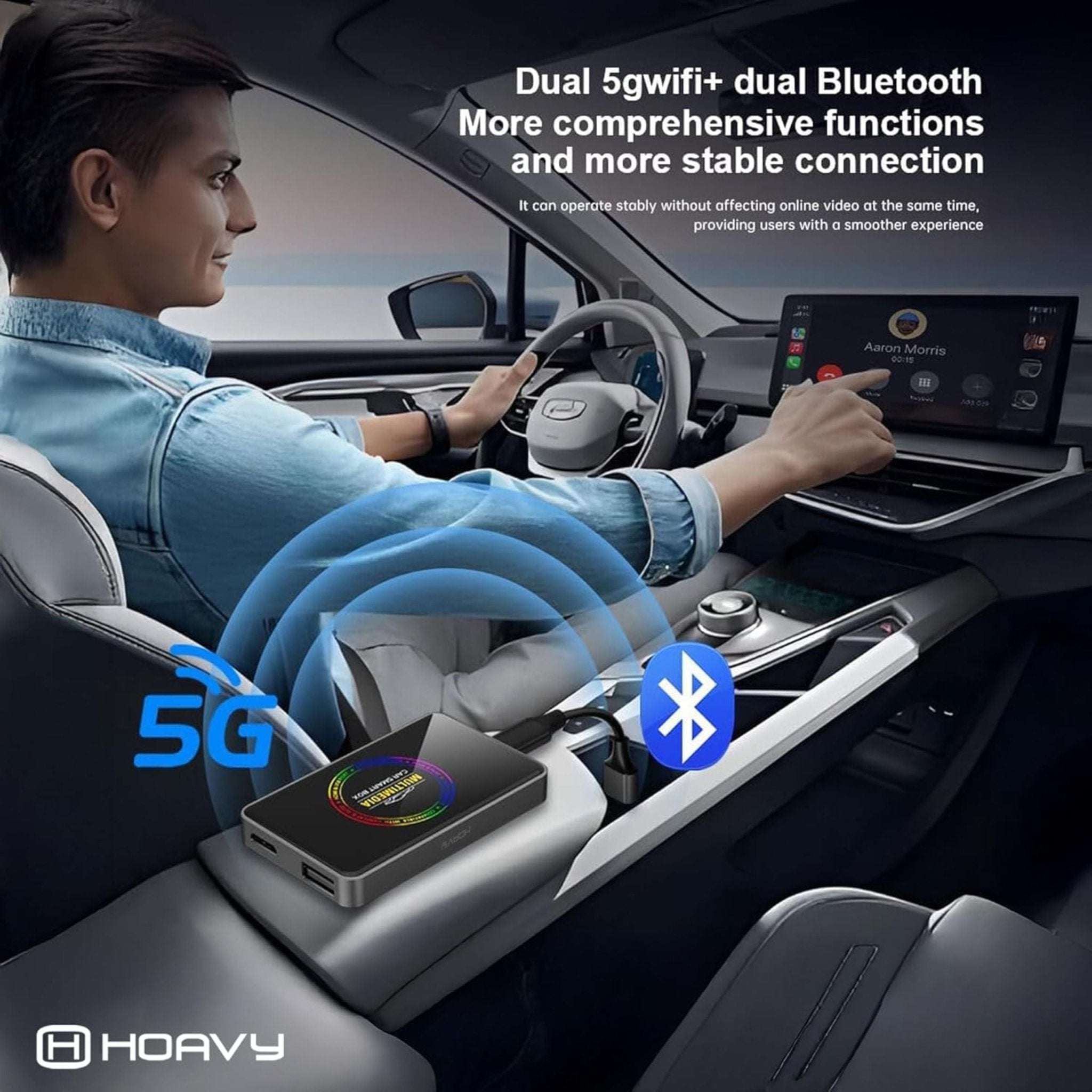 Moxedo Plug & Play Carplay AI Smart Box 4K - Black