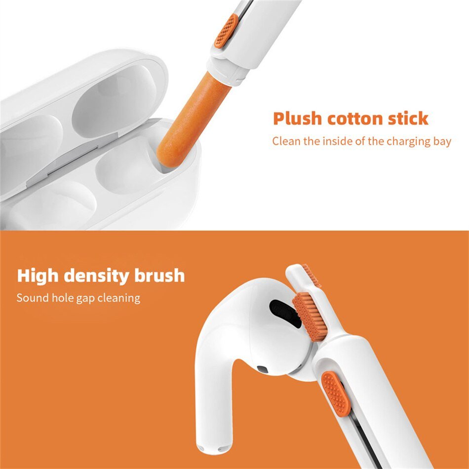 Multifunctional Cleaning Brush 2 | 8-in-1 Keyboard Cleaning Kit - Orange