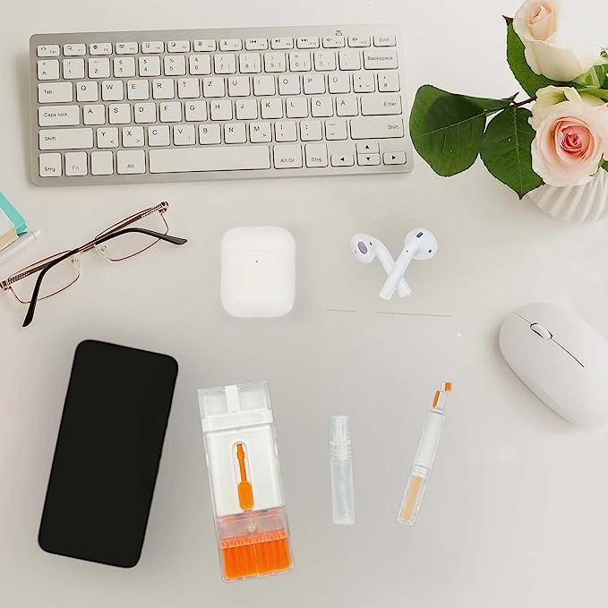 Multifunctional Cleaning Brush 2 | 8-in-1 Keyboard Cleaning Kit - Orange