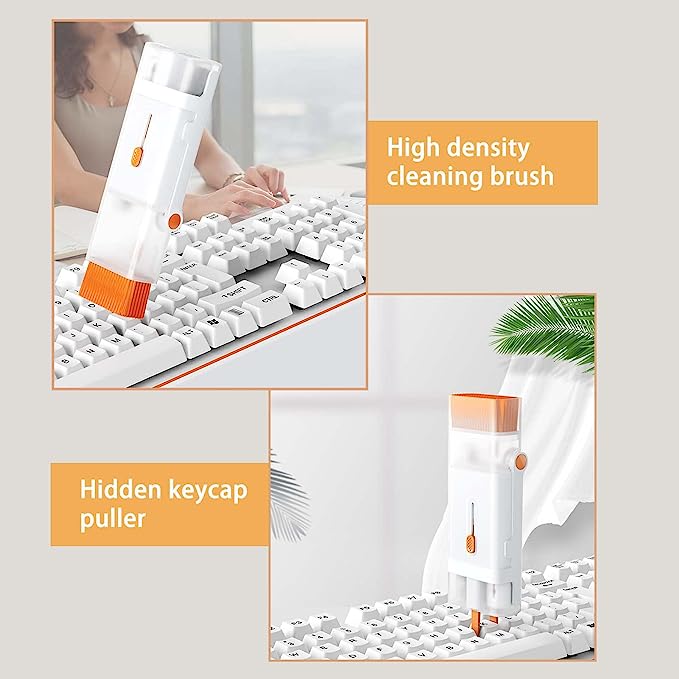 Multifunctional Cleaning Brush 2 | 8-in-1 Keyboard Cleaning Kit - Orange