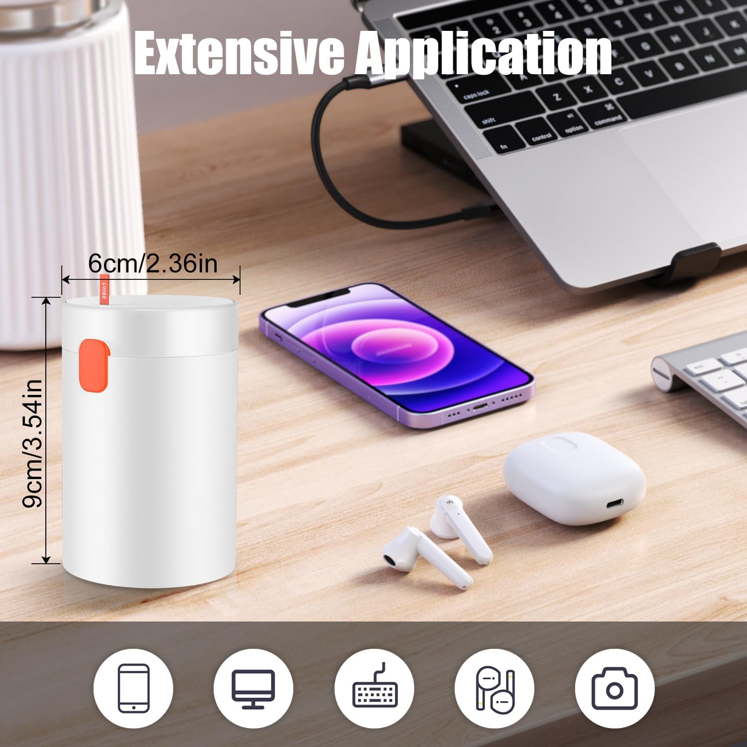 Multifunctional Cleaning Brush 20-in-1 Keyboard Cleaning Kit - White