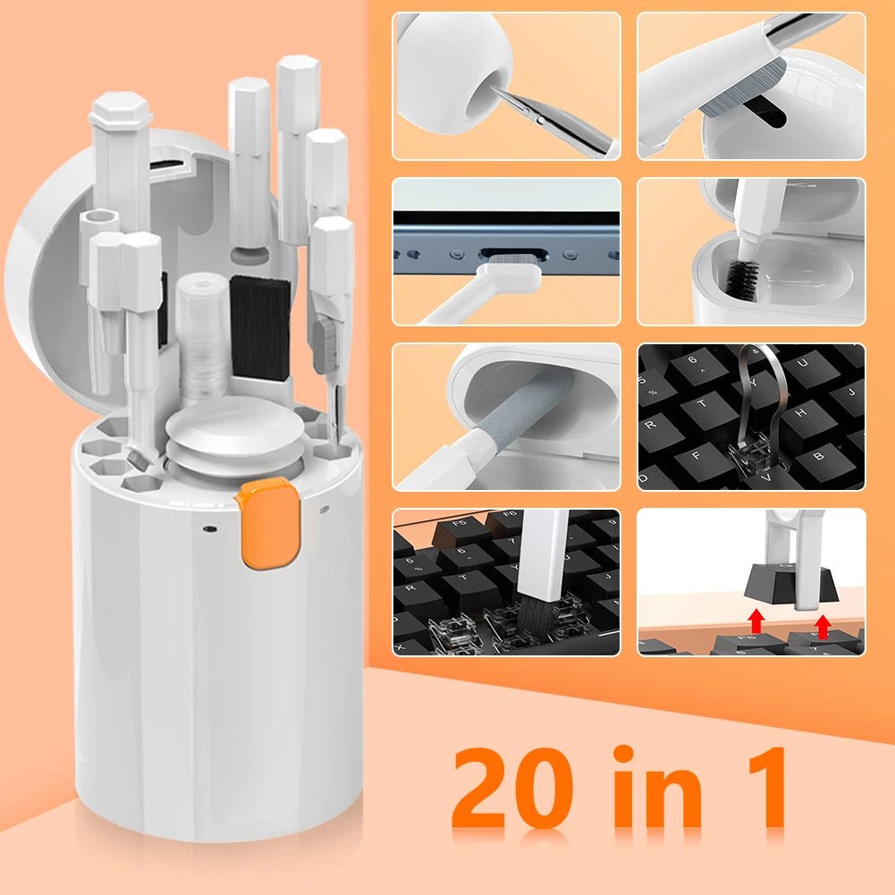 Multifunctional Cleaning Brush 20-in-1 Keyboard Cleaning Kit - White
