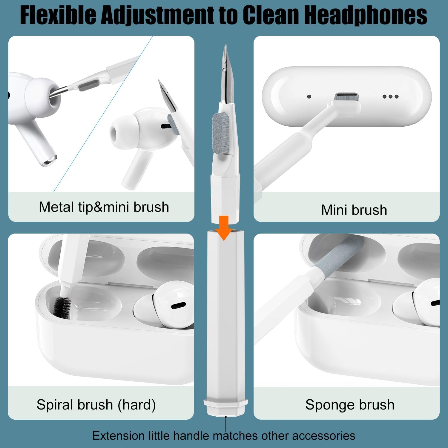 Multifunctional Cleaning Brush 20-in-1 Keyboard Cleaning Kit - White