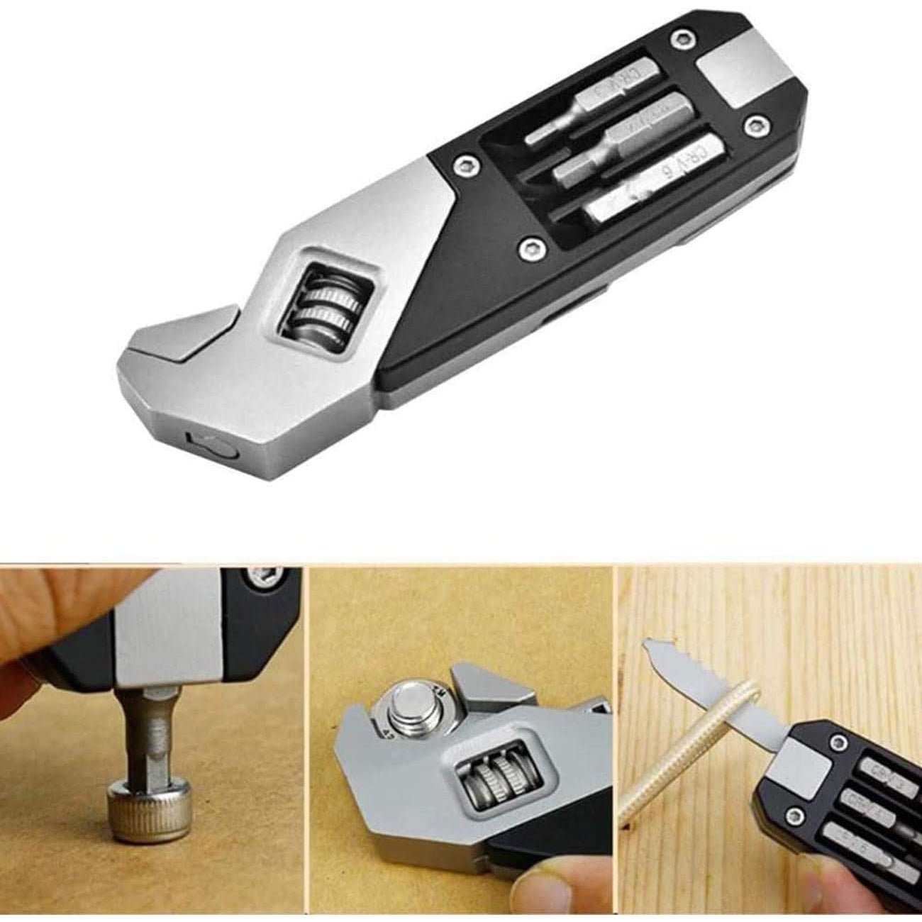 Multifunctional Spanner | Multi Tool Wrench With Screwdriver - Silver