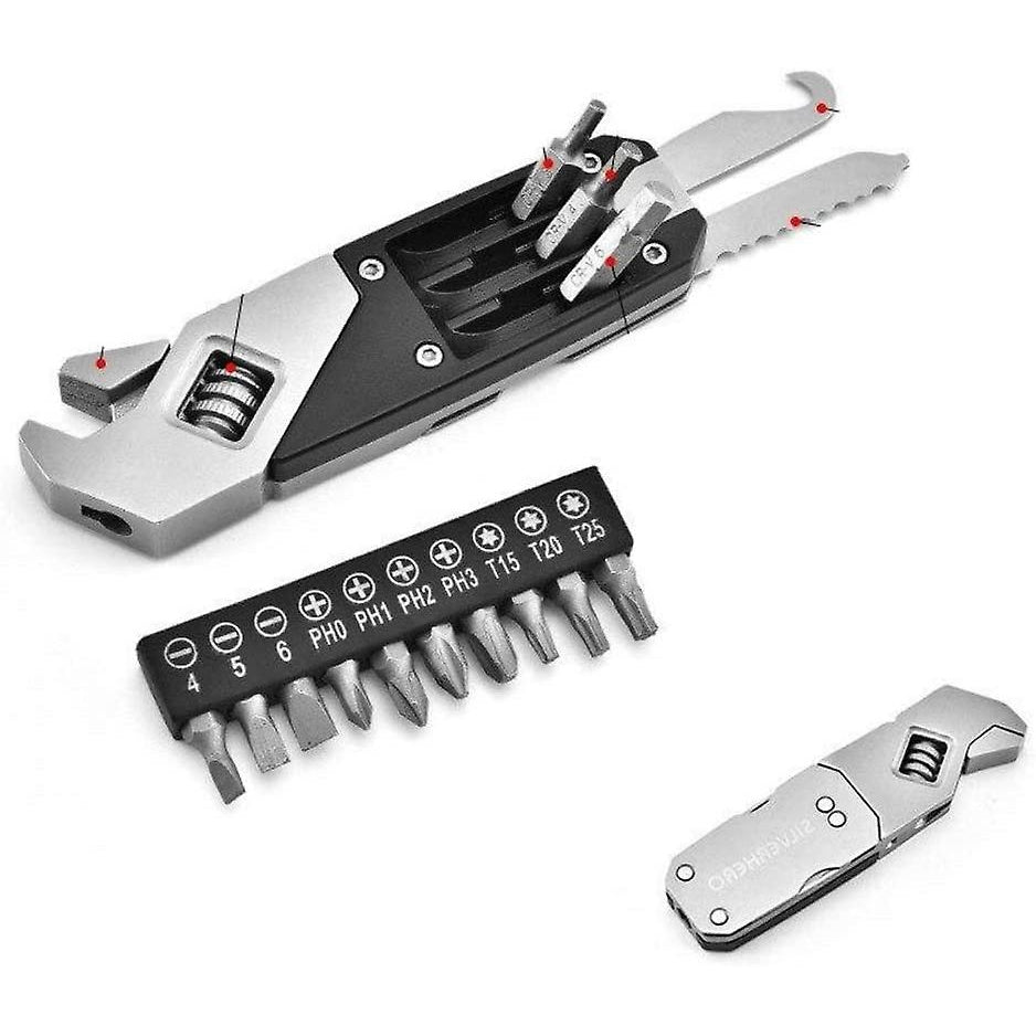 Multifunctional Spanner | Multi Tool Wrench With Screwdriver - Silver
