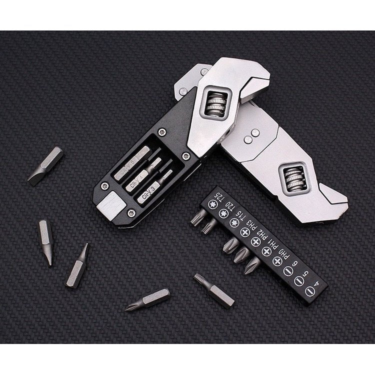 Multifunctional Spanner | Multi Tool Wrench With Screwdriver - Silver