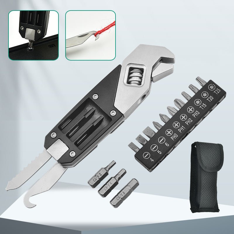 Multifunctional Spanner | Multi Tool Wrench With Screwdriver - Silver