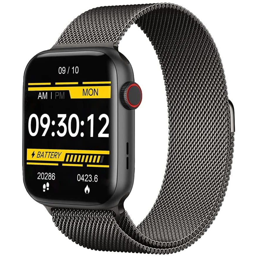 Mycandy Smartwatch With Body Temp Heart Bp Steps Sleep Tracking - Black