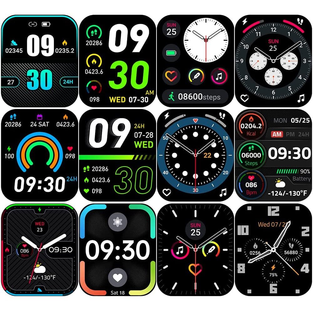 Mycandy Smartwatch With Body Temp Heart Bp Steps Sleep Tracking - Black