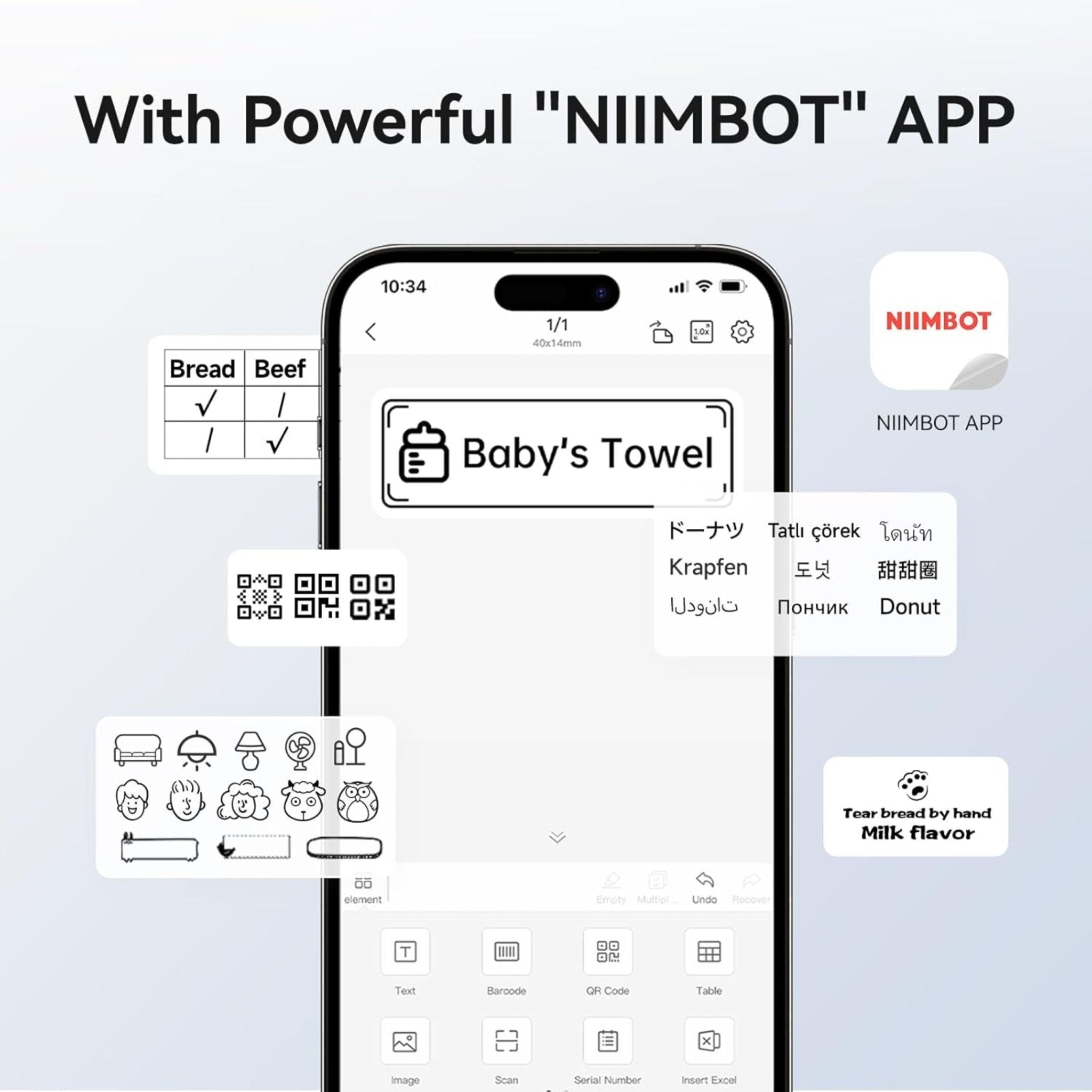 NIIMBOT B1 Label Maker Bluetooth Portable Label Printer