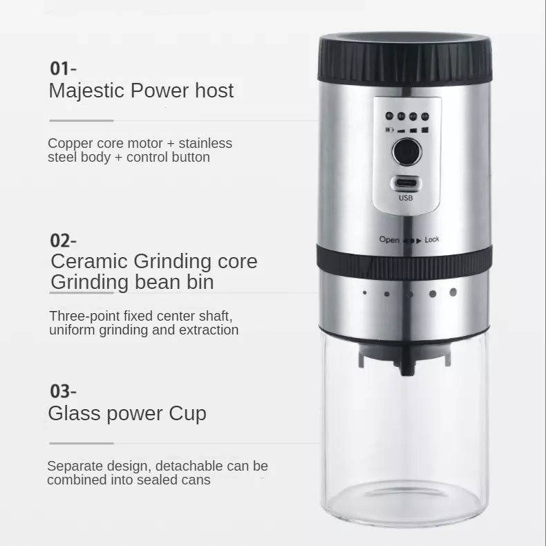 Omega Korea 1 Portable Electric Coffee Grinder | USB Rechargeable Travel Coffee Machine