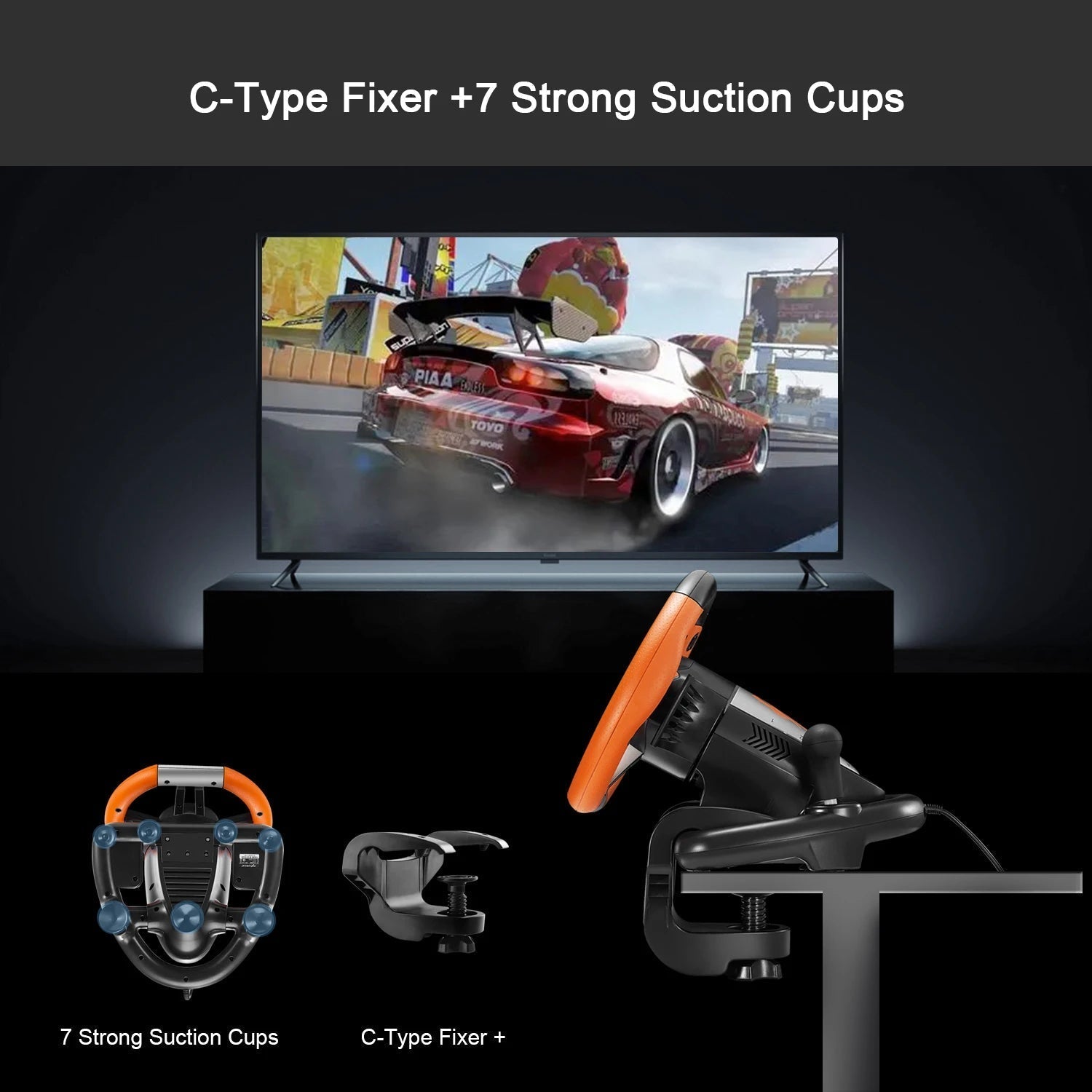 PXN V3 PRO Gaming Racing Wheel - Orange
