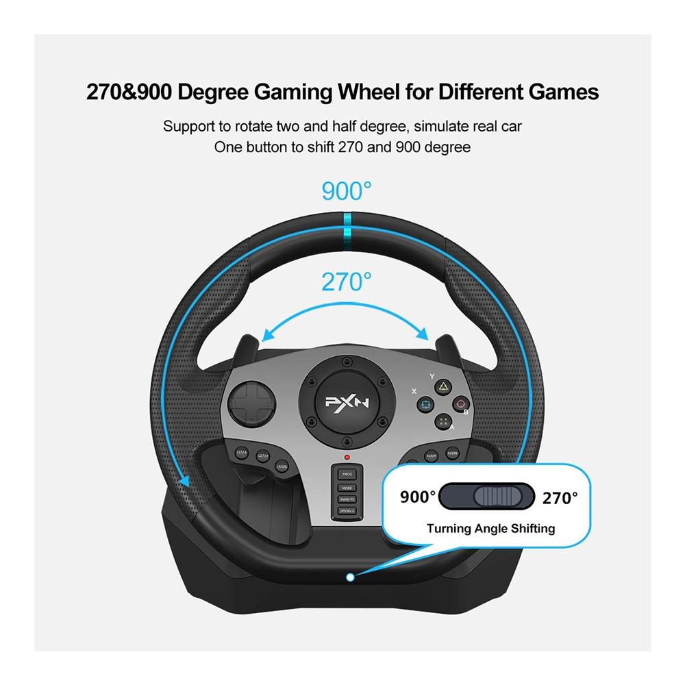PXN V9 Gaming Racing Wheel -Black