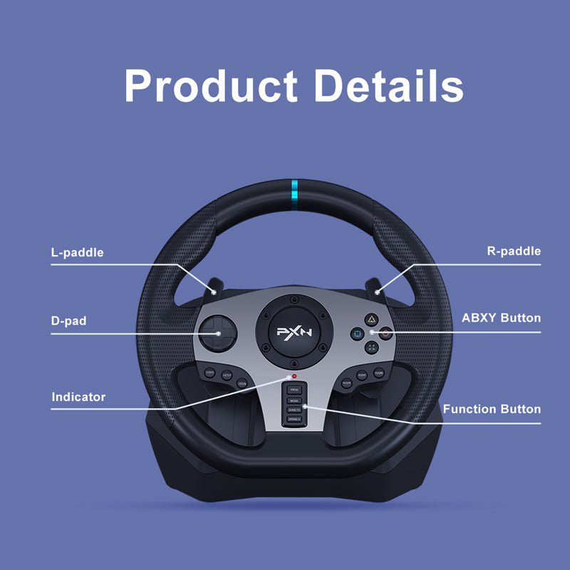 PXN V9 Gaming Racing Wheel -Black