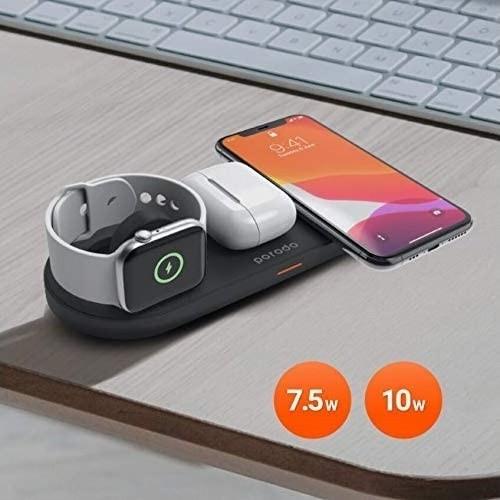 Porodo 4 In 1 Slim Charging Base Dual Wireless Charging Pads