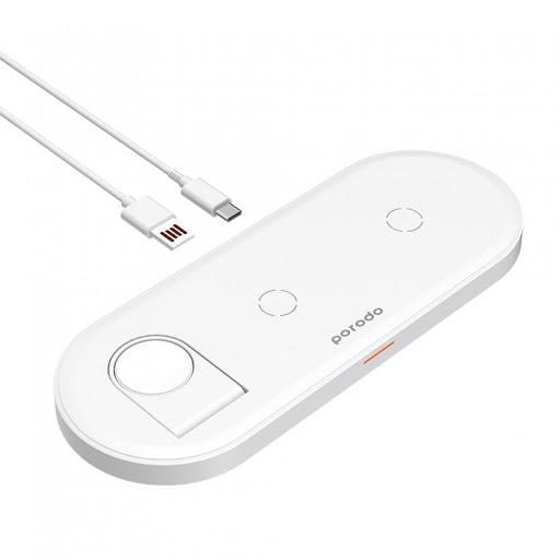 Porodo 4 In 1 Slim Charging Base Dual Wireless Charging Pads