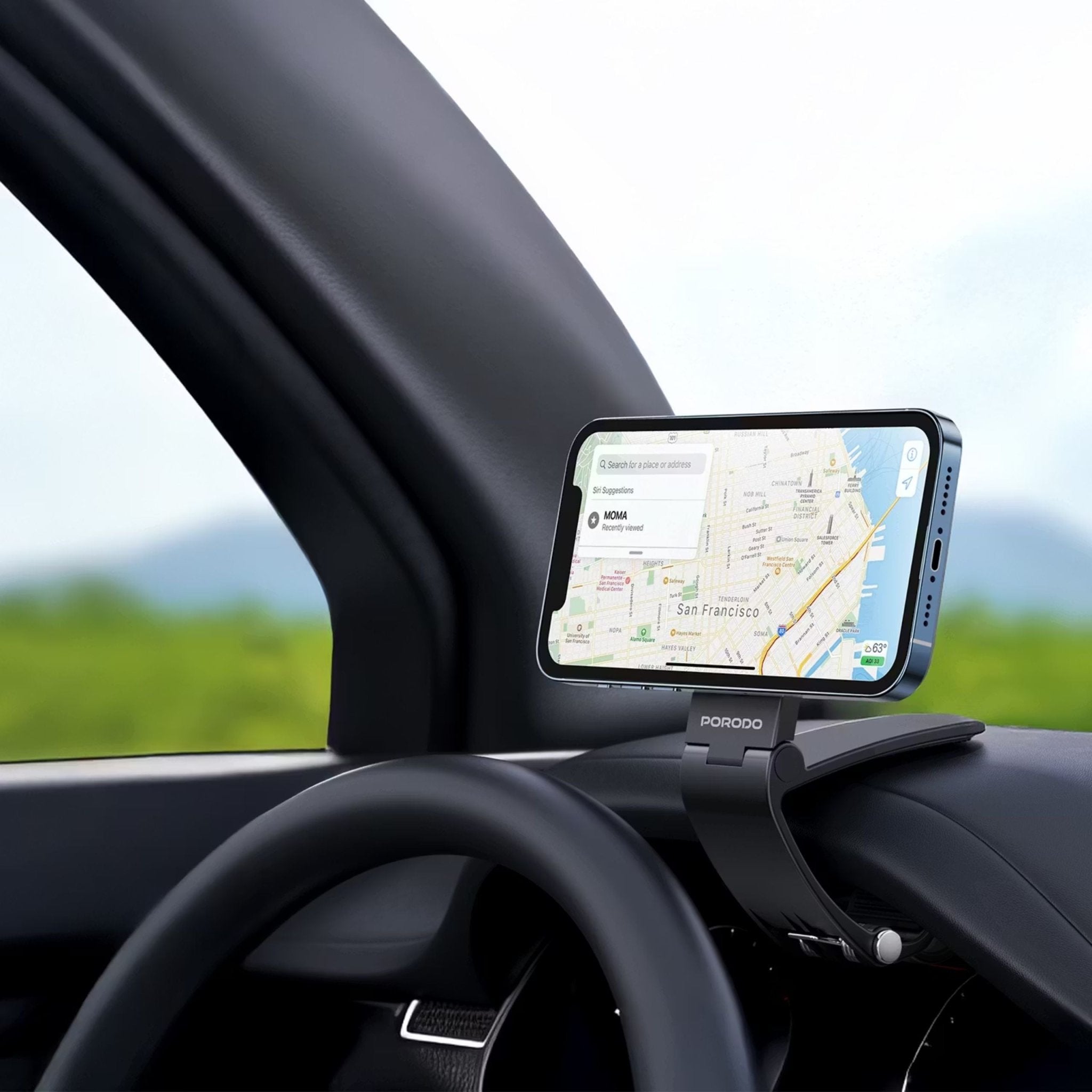 Porodo Dash Mount MagSafe Phone Holder - Black