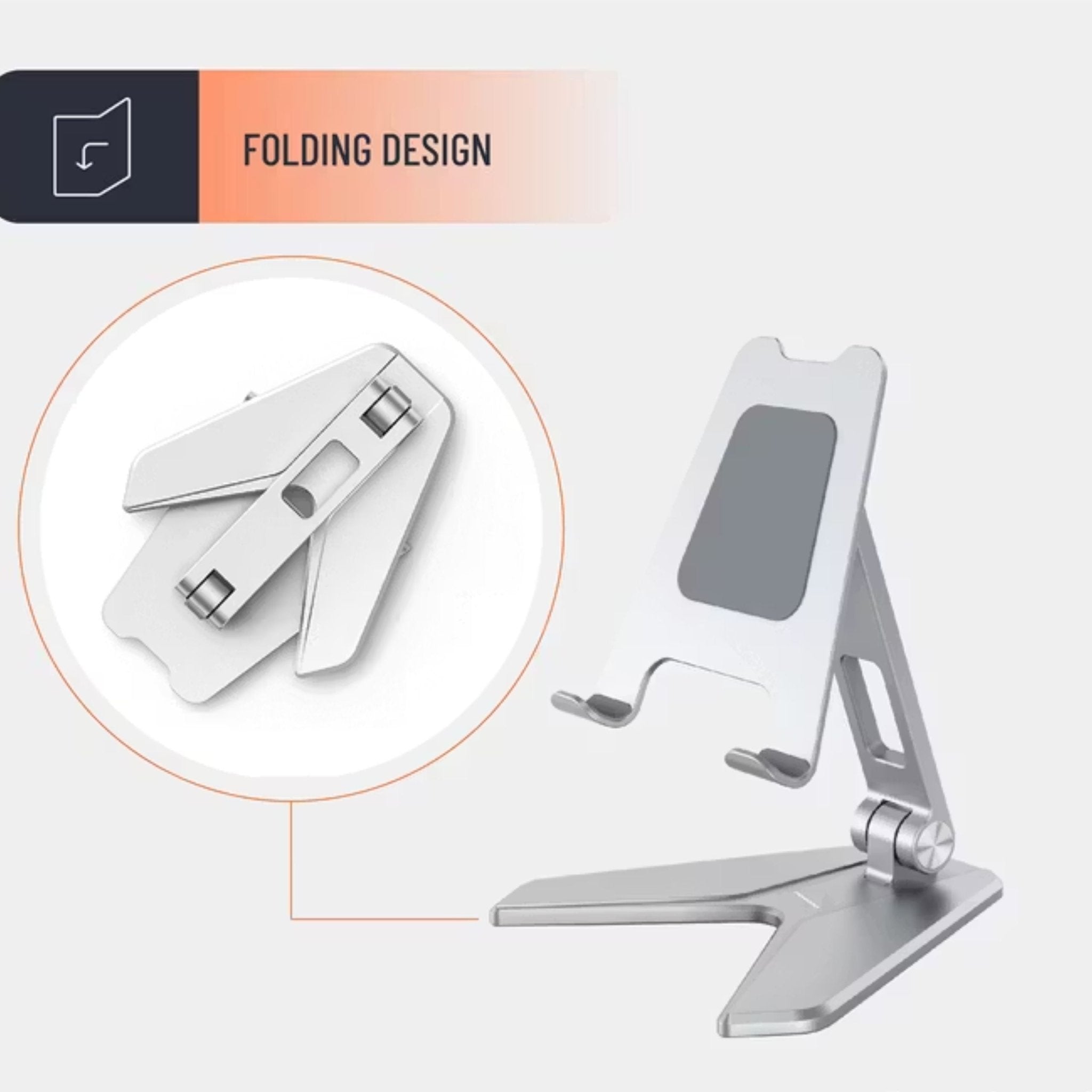 Porodo Folding Mobile Stand HS21 - Silver
