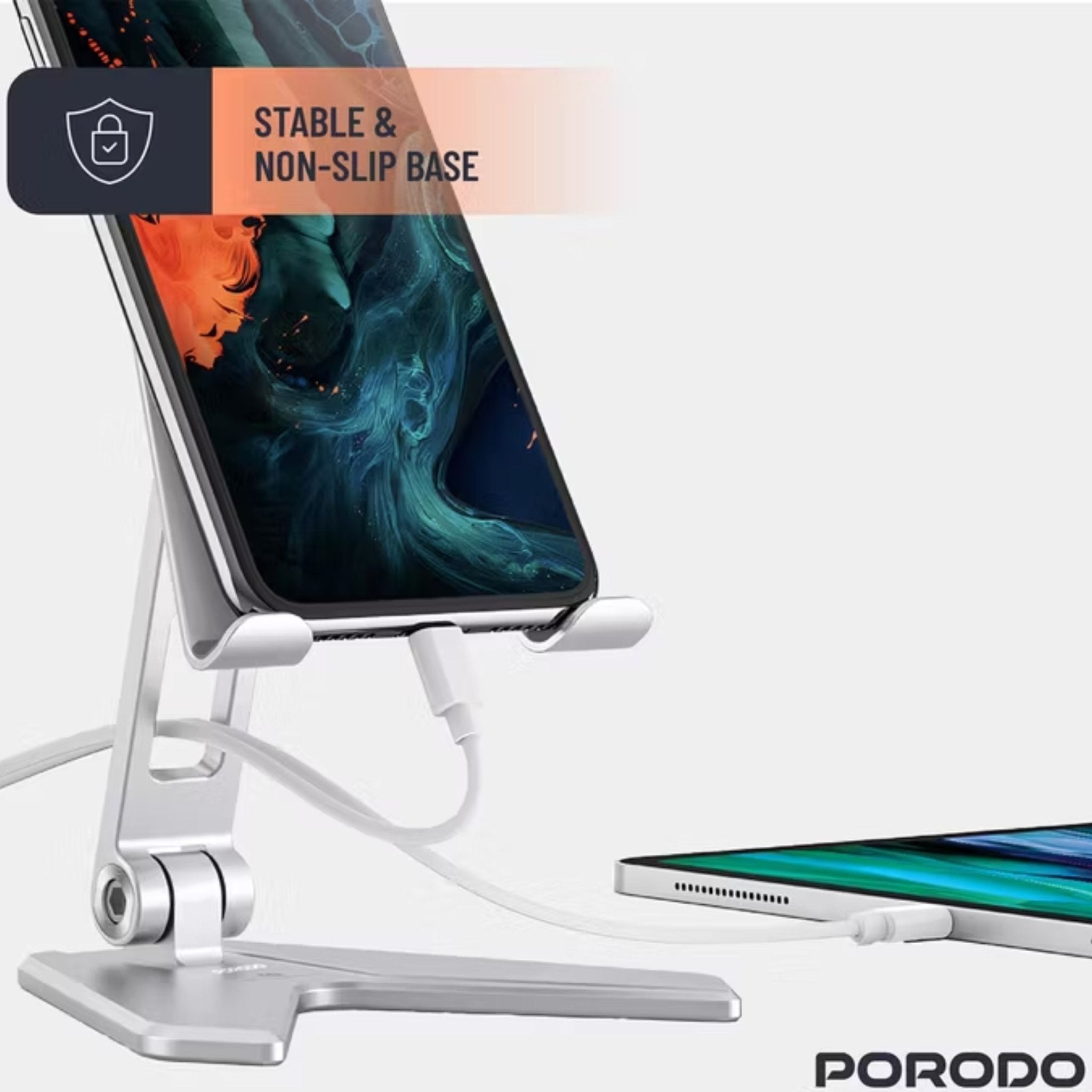 Porodo Folding Mobile Stand HS21 - Silver