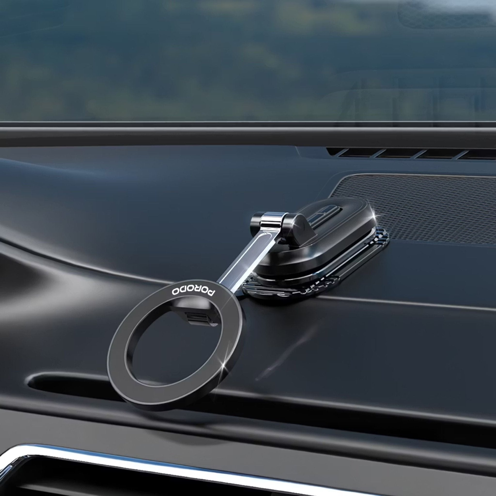 Porodo GripFold Magsafe Rotatable Car Mount - Black