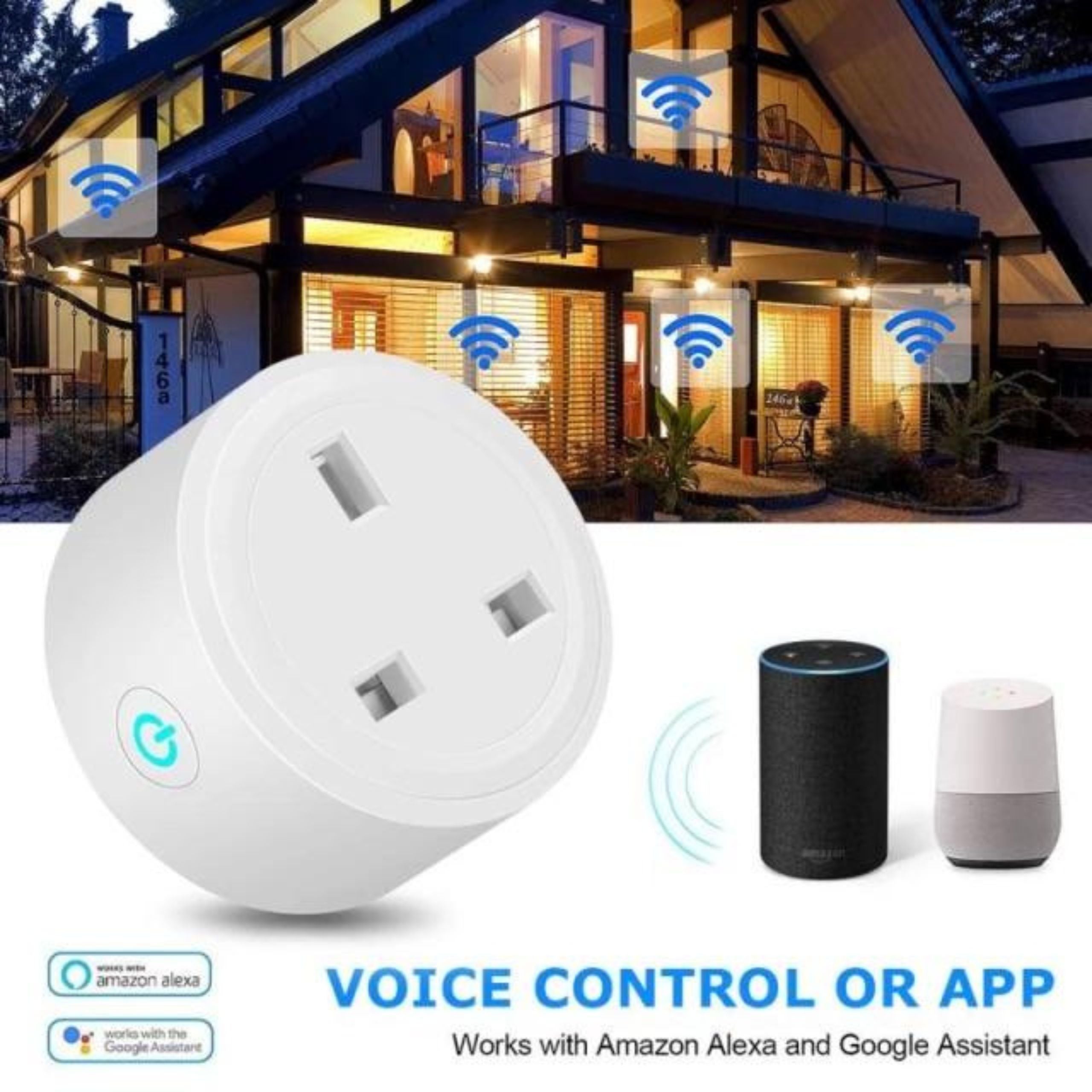 Porodo Lifestyle Dual Smart Wifi i Plug UK16A - White
