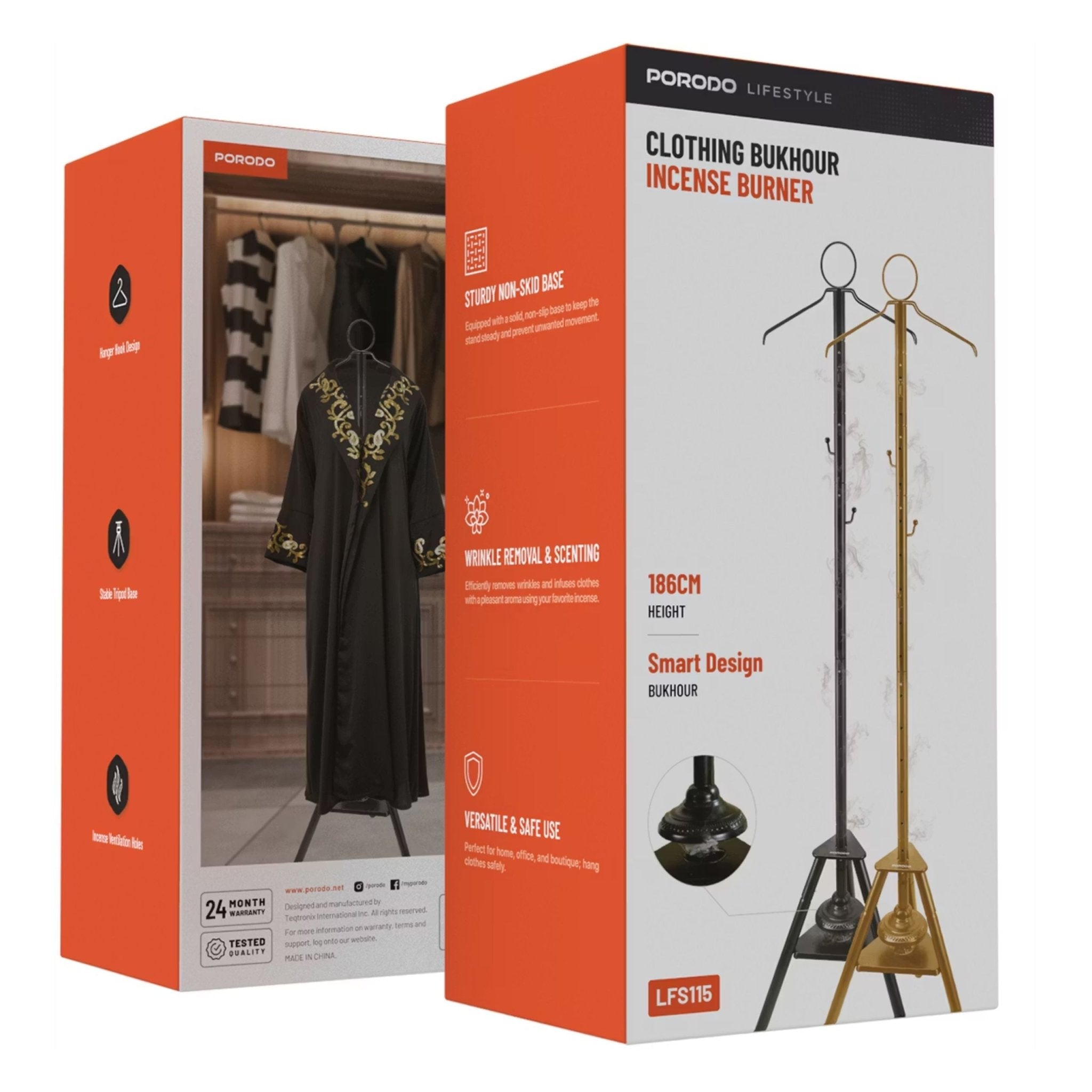Porodo Lifestyle Hanger Stand Bakhour - Black